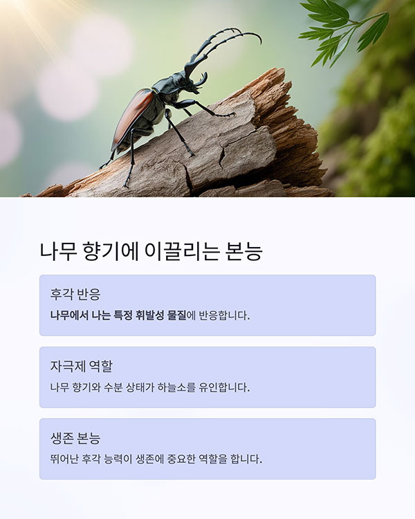 나무 향기와 수분 반응, 후각 자극도 작용