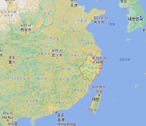 알트태그-중국 저장성과 항저우 위치