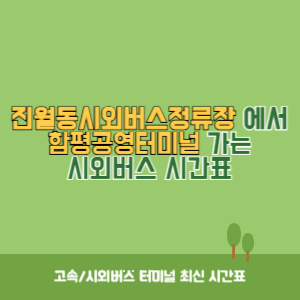 진월동시외버스정류장에서 함평공영터미널 가는 시외버스 시간표 최신정보