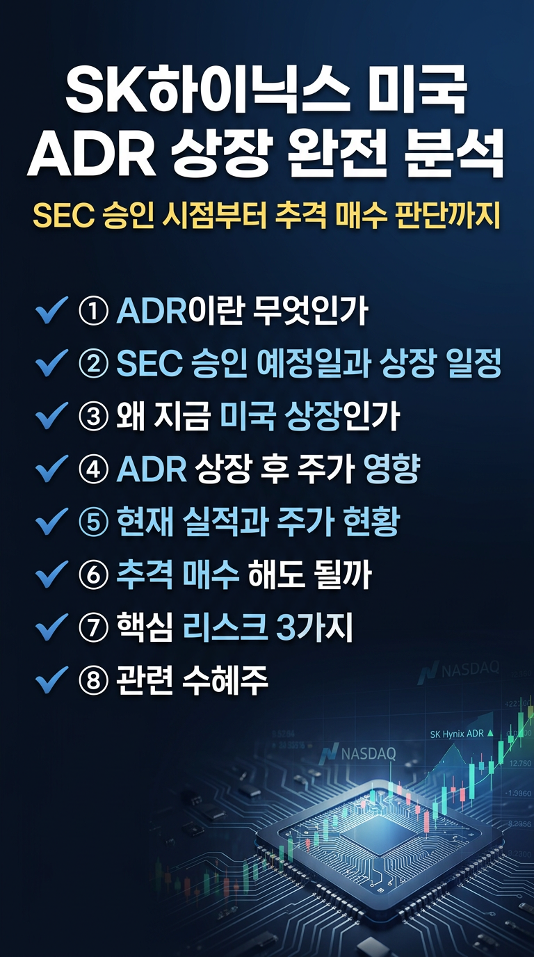 SK하이닉스 미국 나스닥 ADR 상장 승인 가능성, 승인 예정 날짜, 하이닉스 주가 영향, 추격 매수 해도 되나? 투자 전망 총정리