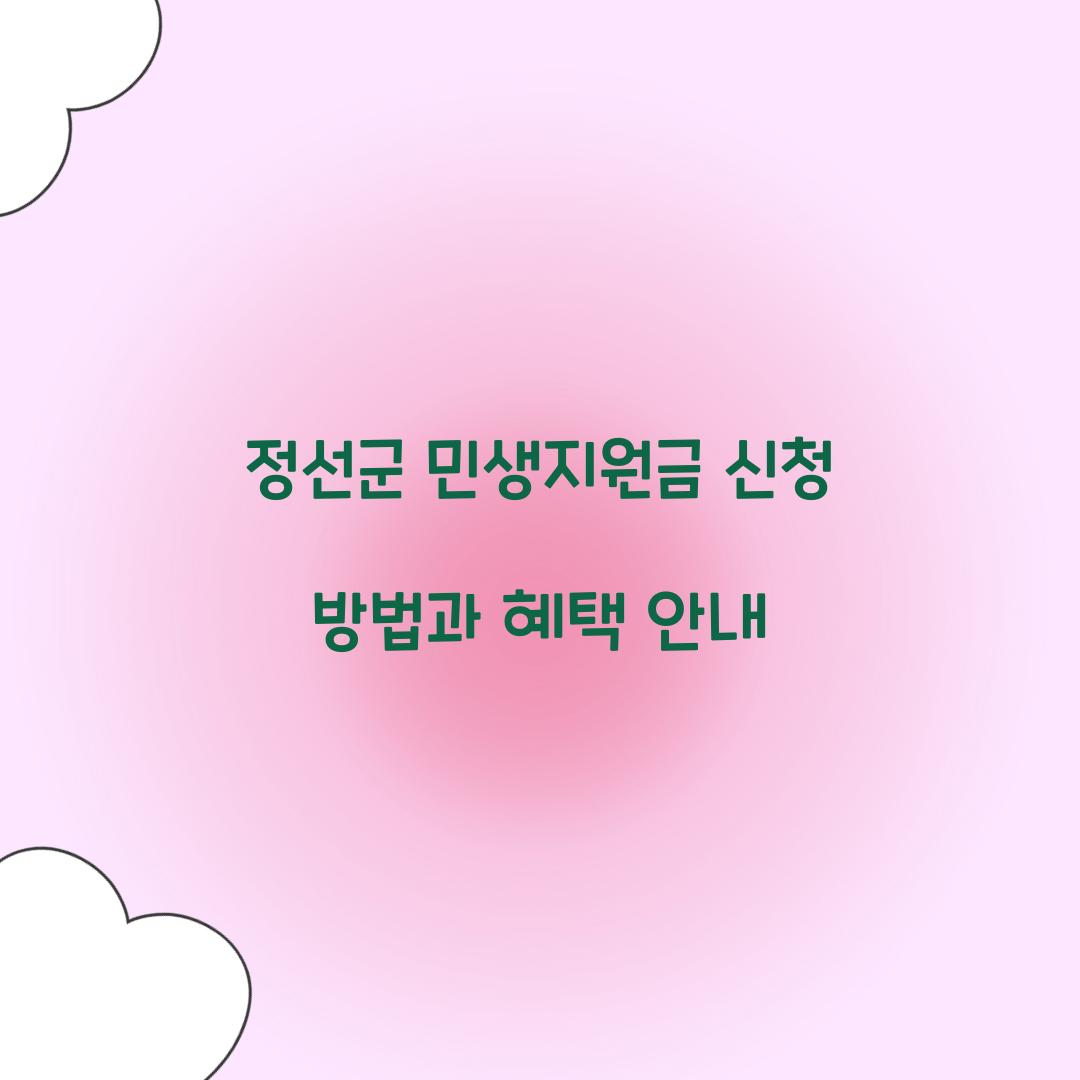 정선군 민생지원금 신청