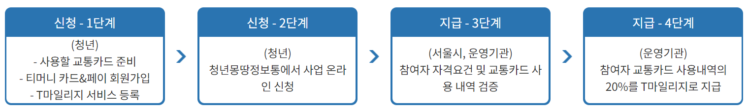 서울시 청년 대중교통비 지원 신청방법