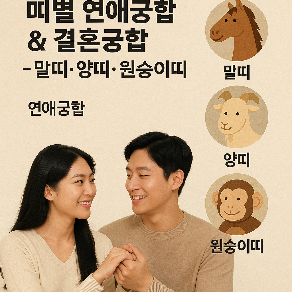 띠별 연애궁합 & 결혼궁합 – 말띠·양띠·원숭이띠 편