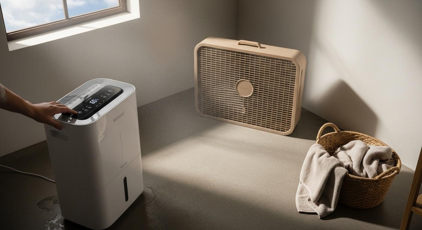 제습기 틀고 선풍기