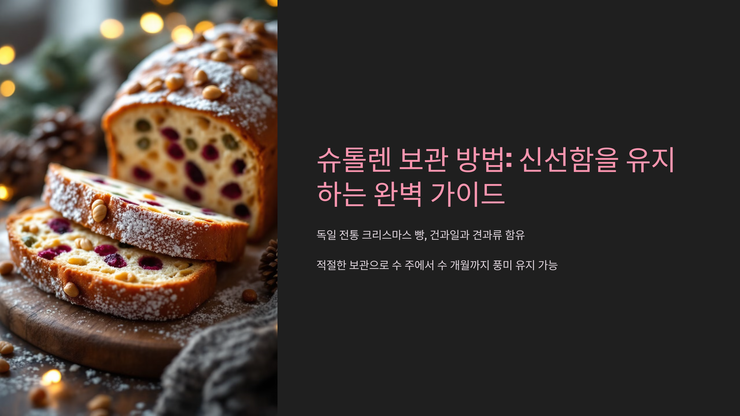 슈톨렌 보관 방법 신선함을 유지하는 완벽 가이드