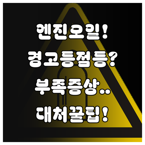 엔진오일 부족 증상 경고등 점등시 행..