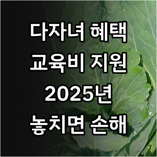2025 경북 다자녀 가구 교육비 지..