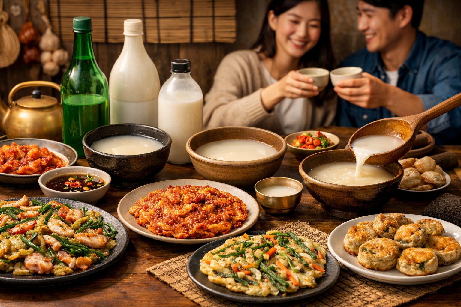 막걸리와 파전