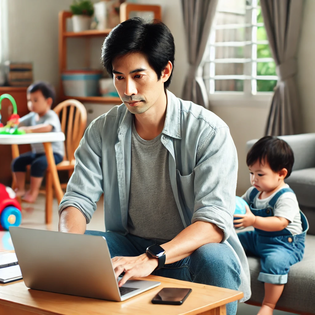 육아기 근로시간 단축으로 여유롭게 일과 육아를 병행하는 부모