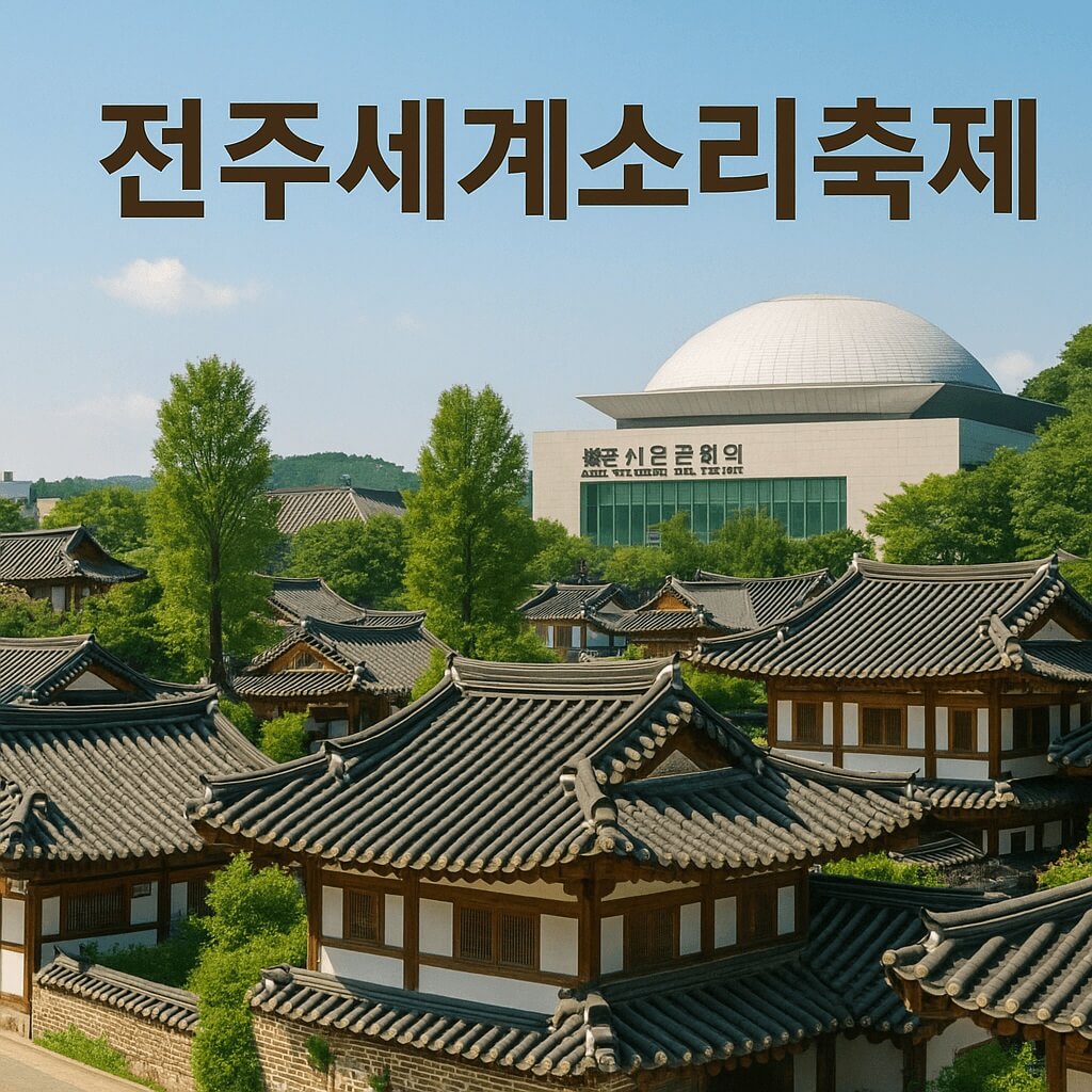 전주 한옥마을과 한국소리문화의전당 전경