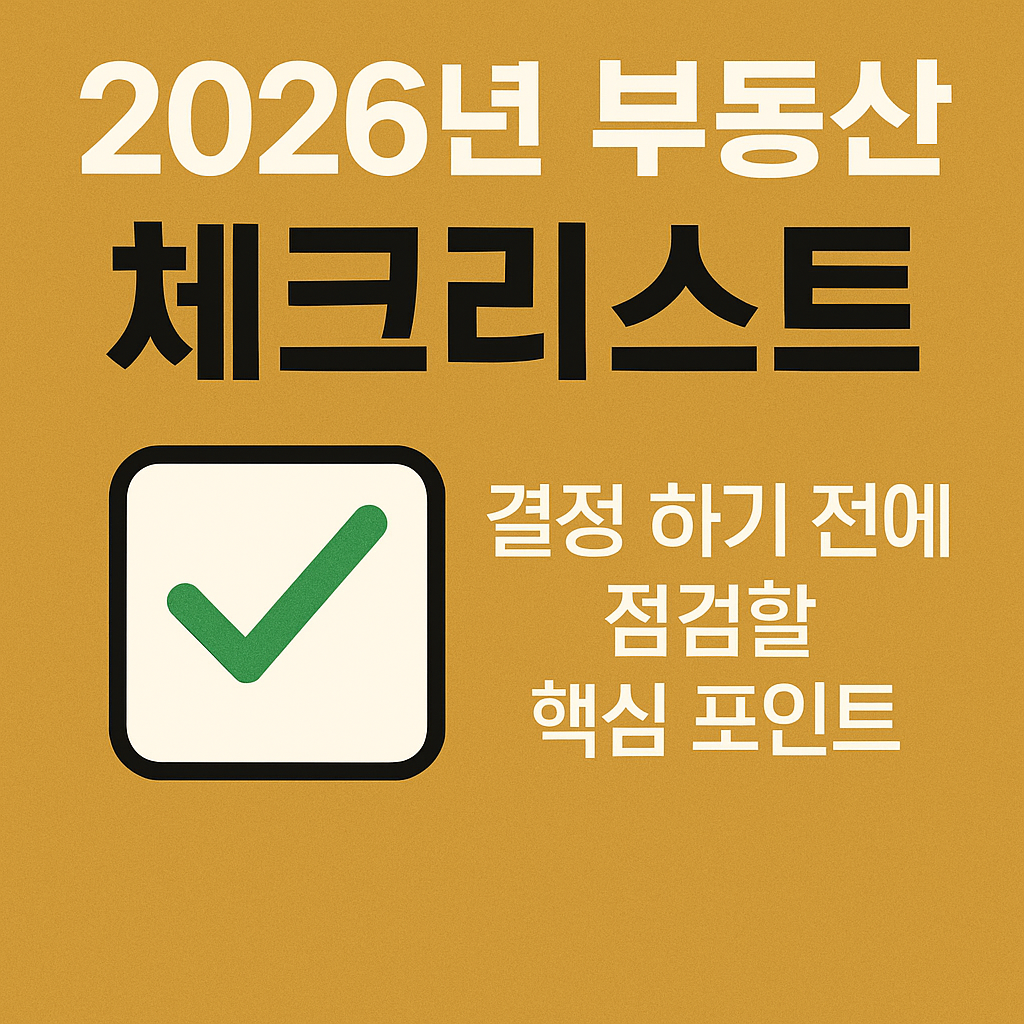 2026년 부동산 투자 체크리스트