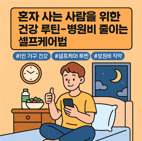 혼자 사는 사람을 위한 건강 루틴 – 병원비 줄이는 셀프케어법 (1인 가구 건강, 셀프케어 루틴, 병원비 절약)