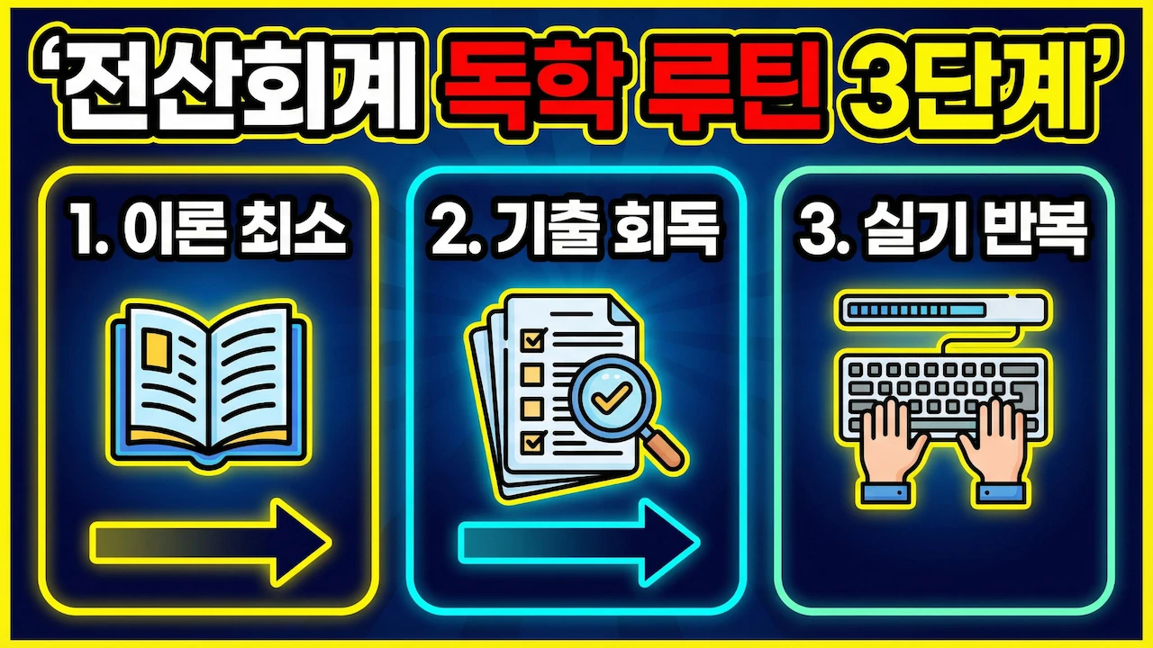 전산회계 독학을 위한 이론 최소 기출 회독 실기 반복 3단계 루틴 이미지