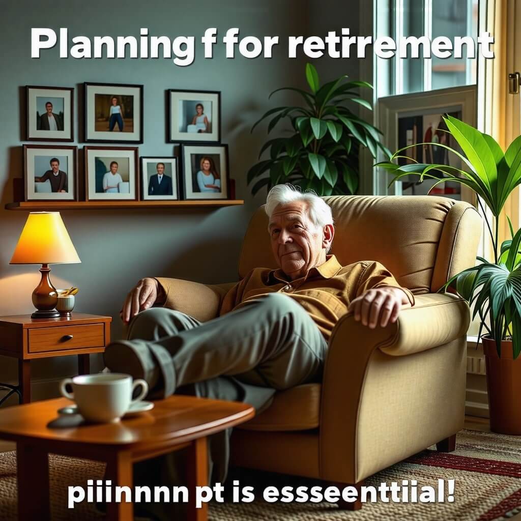 연금의 중요성: 노후 준비의 중요성을 강조하는 이미지. 노인이 편안하게 쉬고 있는 모습과 함께