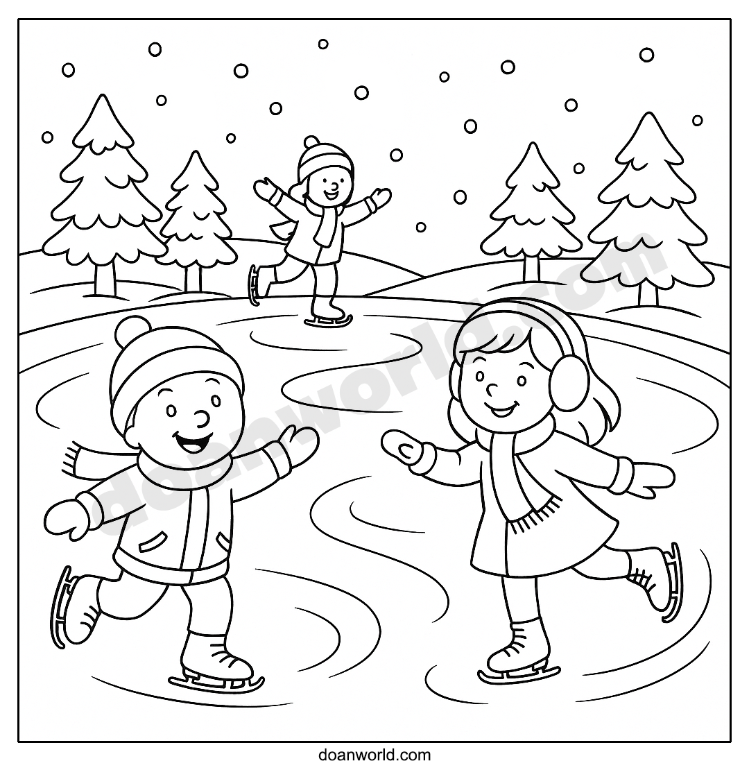 아이스링크 스케이트 색칠공부 도안