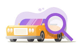 자동차 훑어보는 일러스트