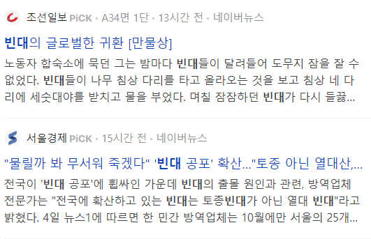 최근 빈대 관련 뉴스 기사