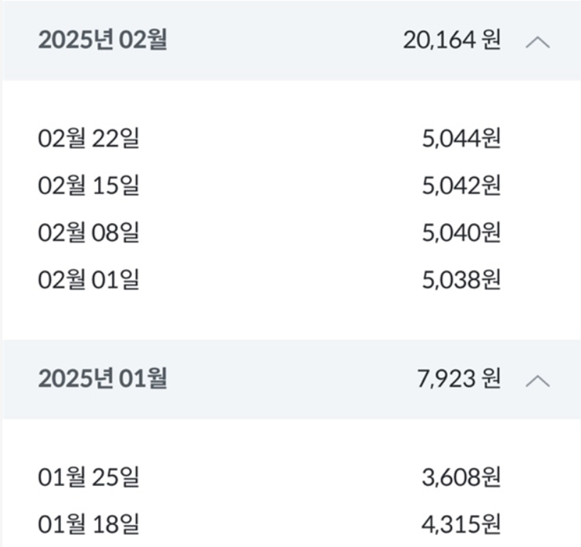 광주은행 365 파킹통장 금리 3.1 %로 1000만원 매주 이자 받기 4개월 현황