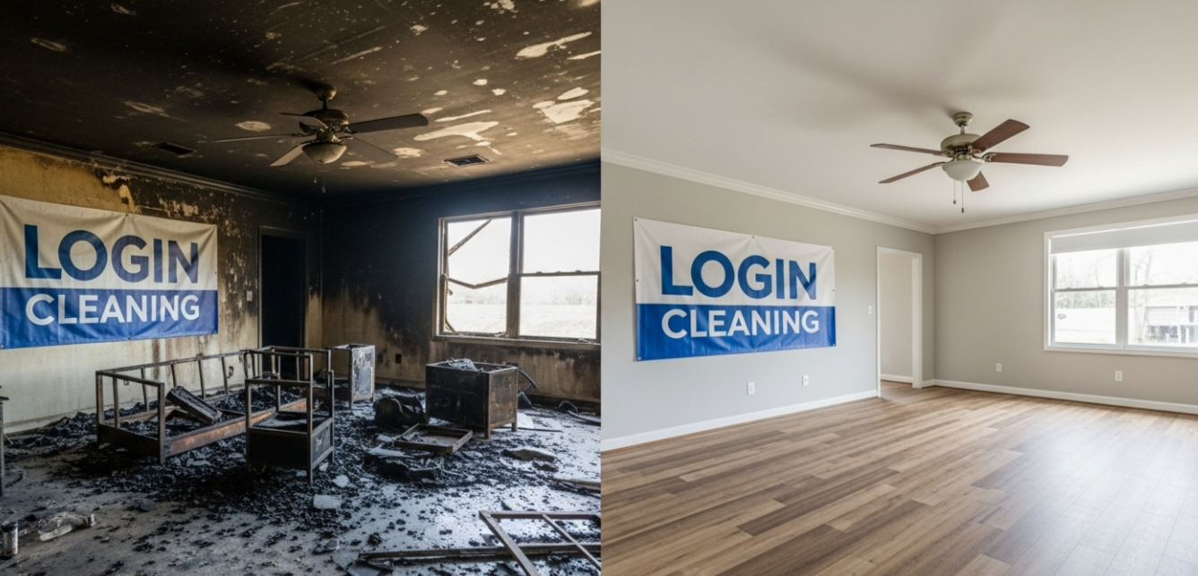 성남시 분당구 화재청소 전문업체의 화재철거 화재 후 청소 전 후 모습