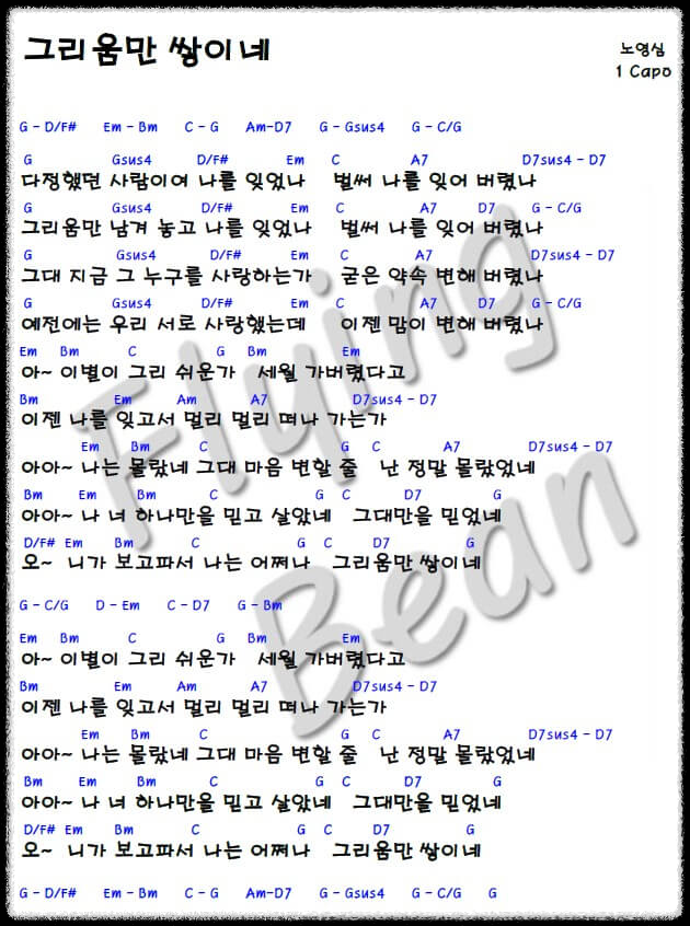 노영심의-그리움만-쌓이네-코드-악보