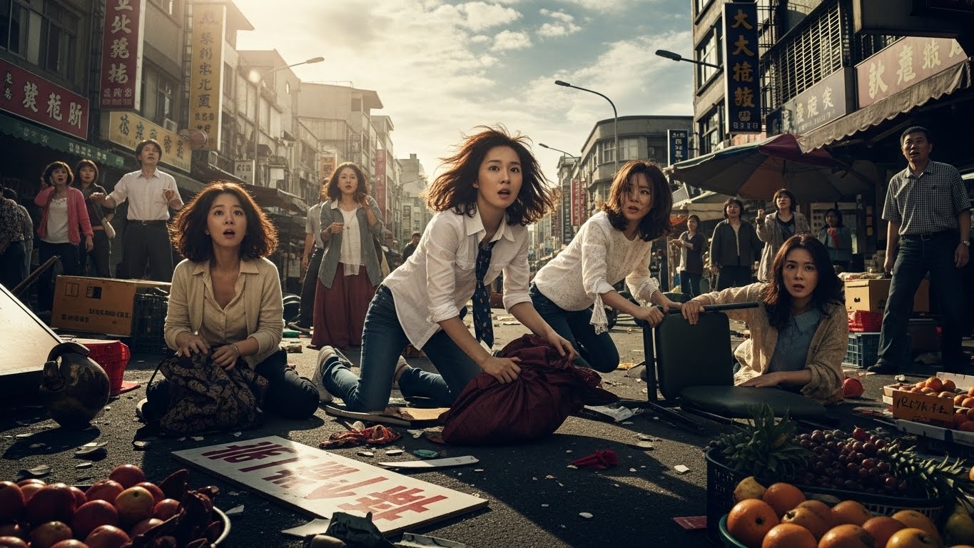 지진에 쓰러진 여성들