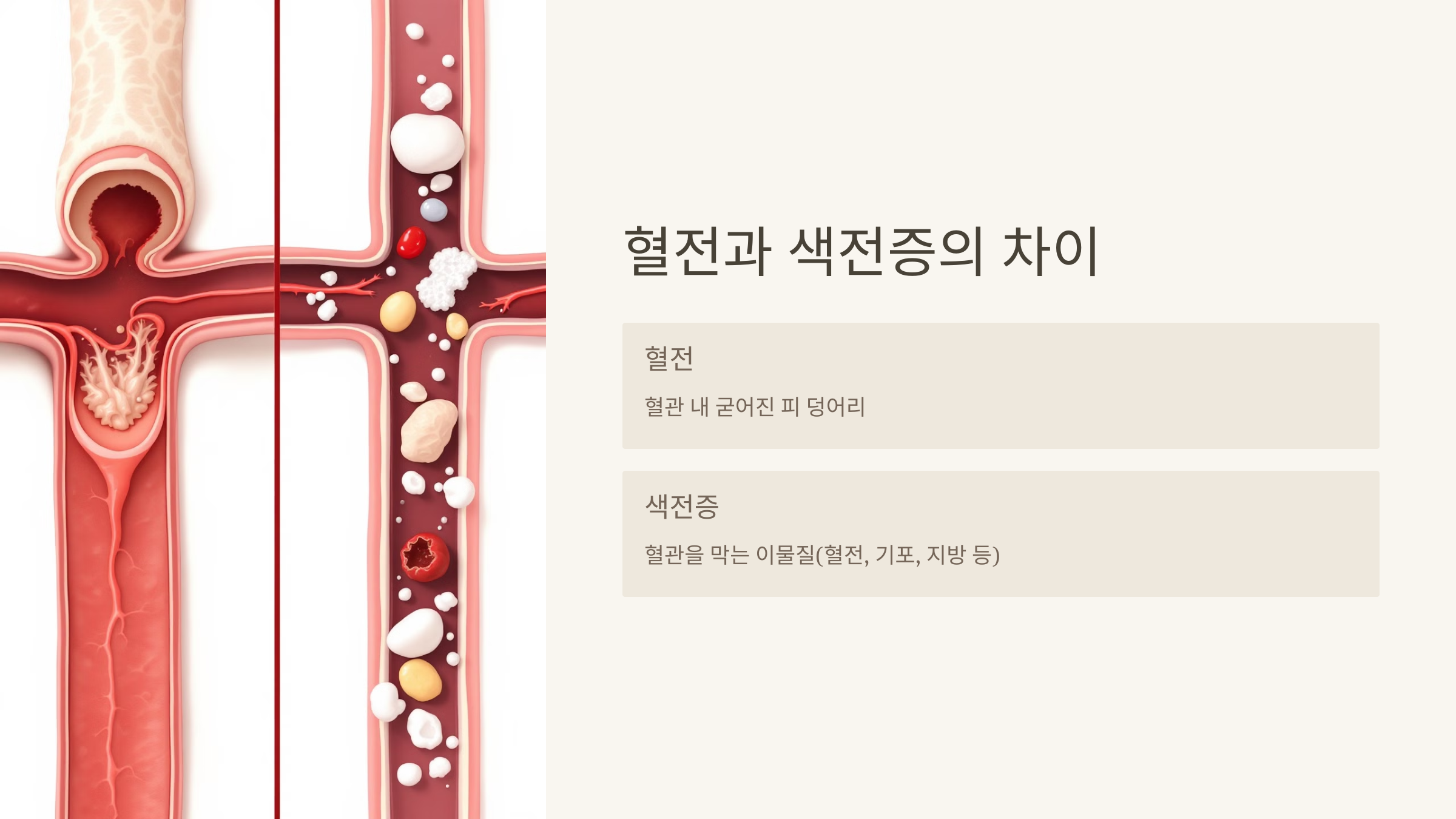 색전증과 혈전의 차이