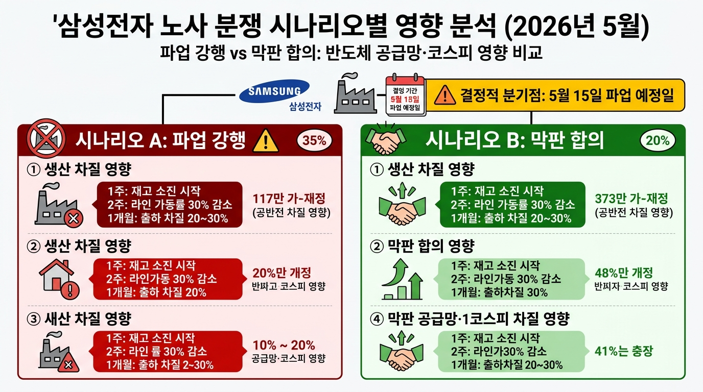 삼성전자 노사 분쟁 시나리오별 영향 분석