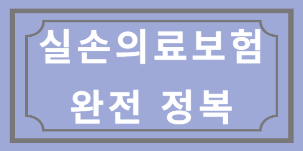 실손의료보험 완전 정복