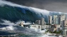 해일이-밀려와-도시를-삼키는-모습