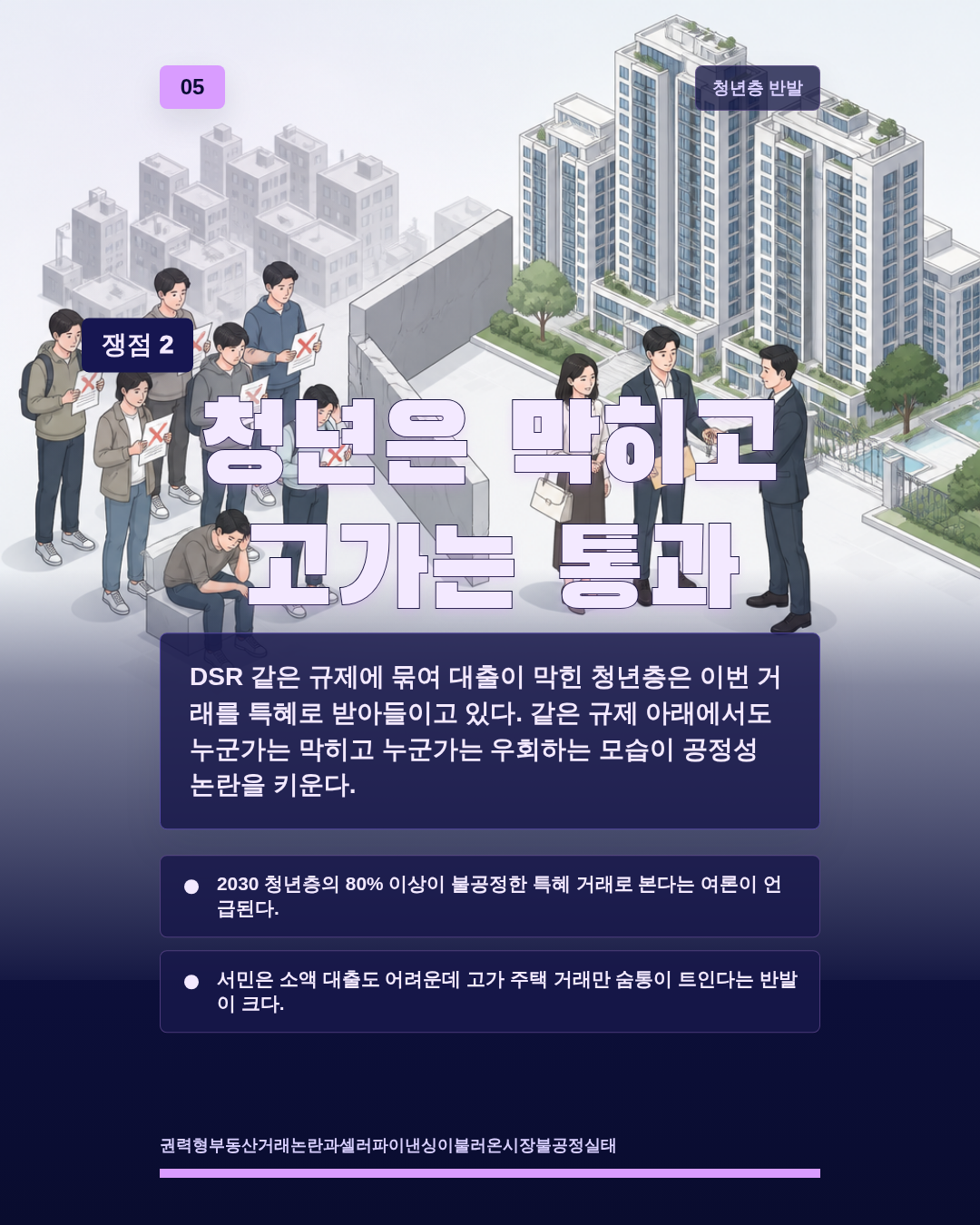 청년은 막히고 고가는 통과