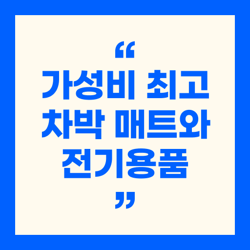 차박 캠핑족 필수템! 가성비 최고 차박 매트와 전기용품 완벽 가이드