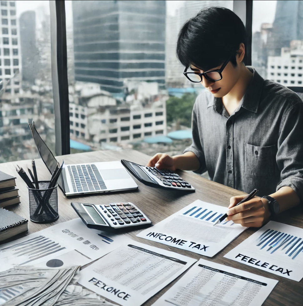 기타소득을 확인하는 전문가의 모습