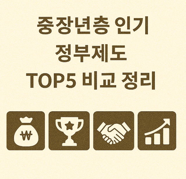 중장년층 인기 정부제도 TOP5 비교 정리 관련 이미지 사진