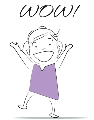 WOW!를 외치는 청년 (일러스트)