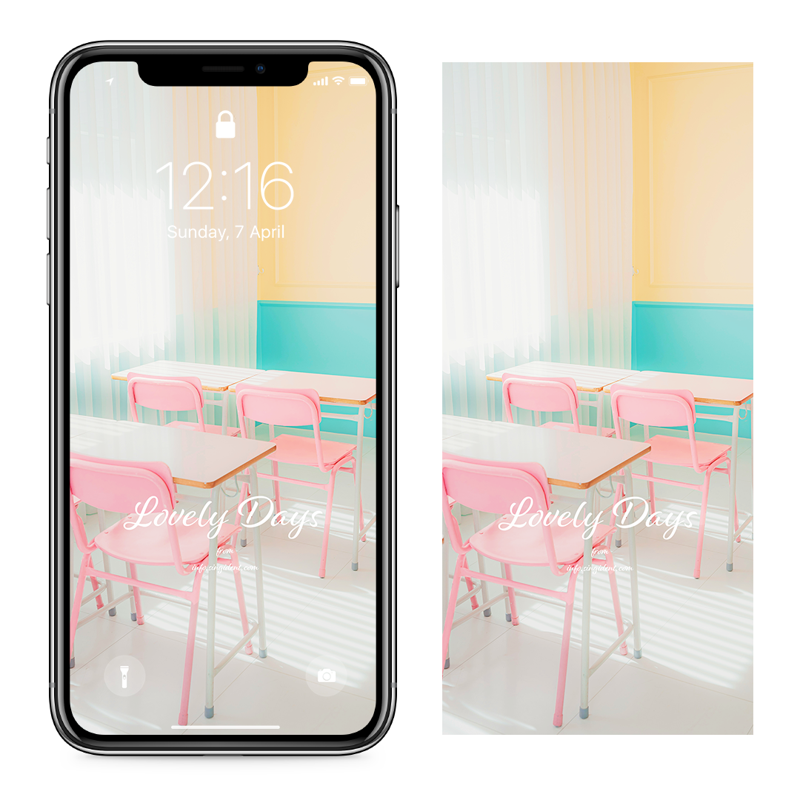01 핑크색 교실 의자 C - Lovely Days 아이폰핑크배경화면