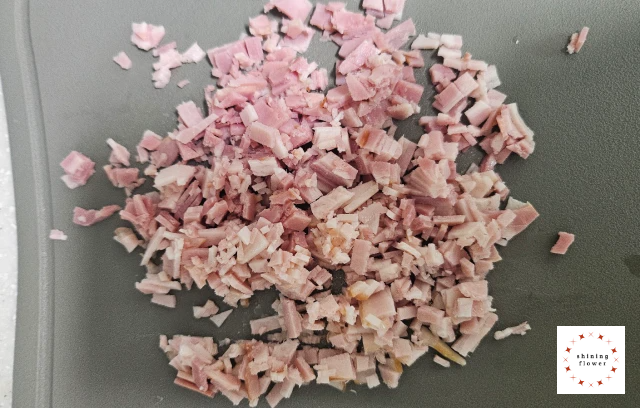 대파크림치즈베이글-베이컨 다지기