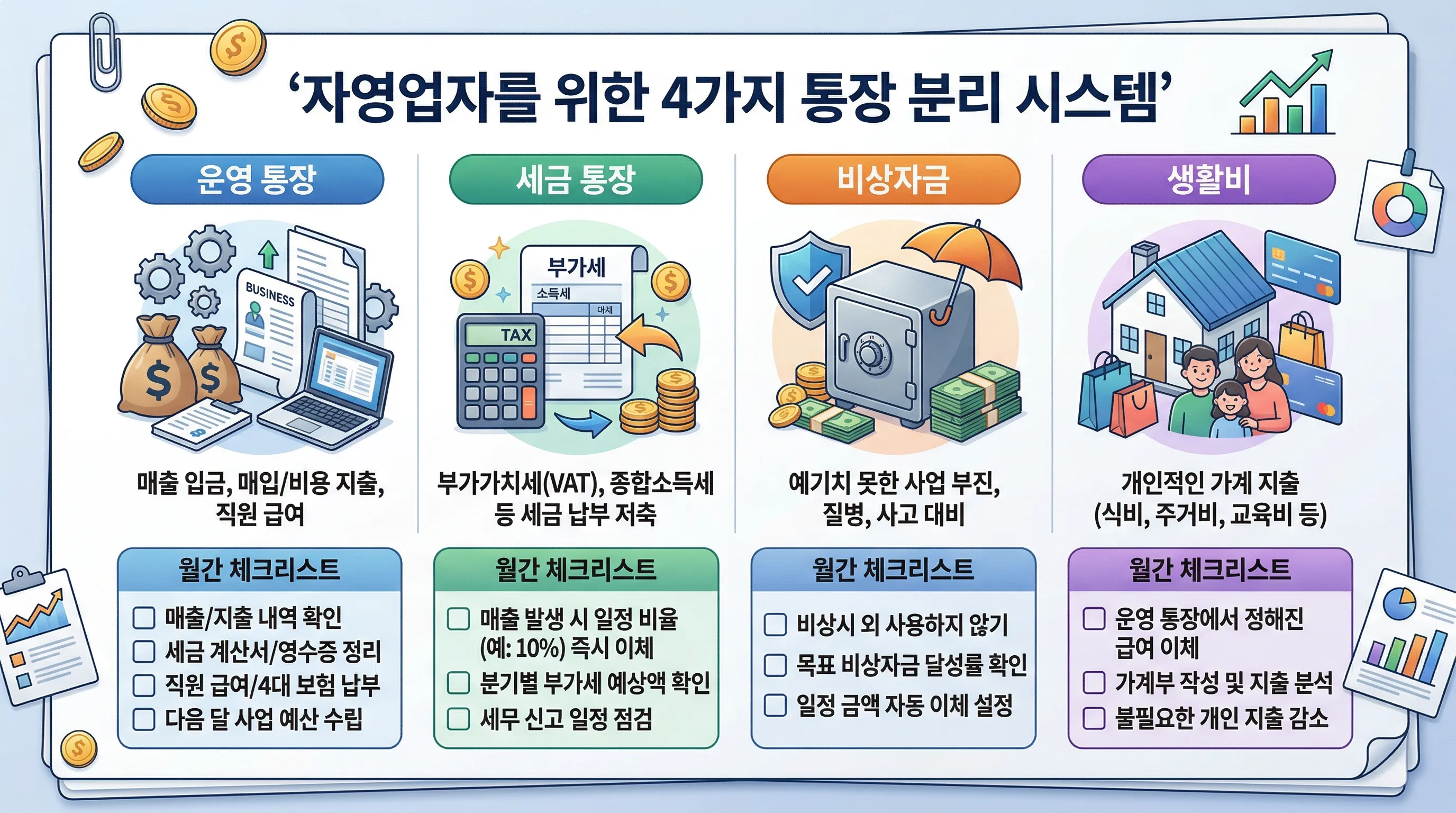 분리된 사업 통장과 세금 계획표