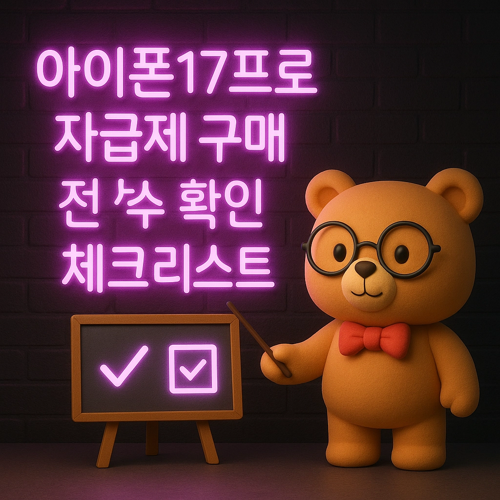 아이폰17프로 자급제 구매 전 필수 확인 체크리스트