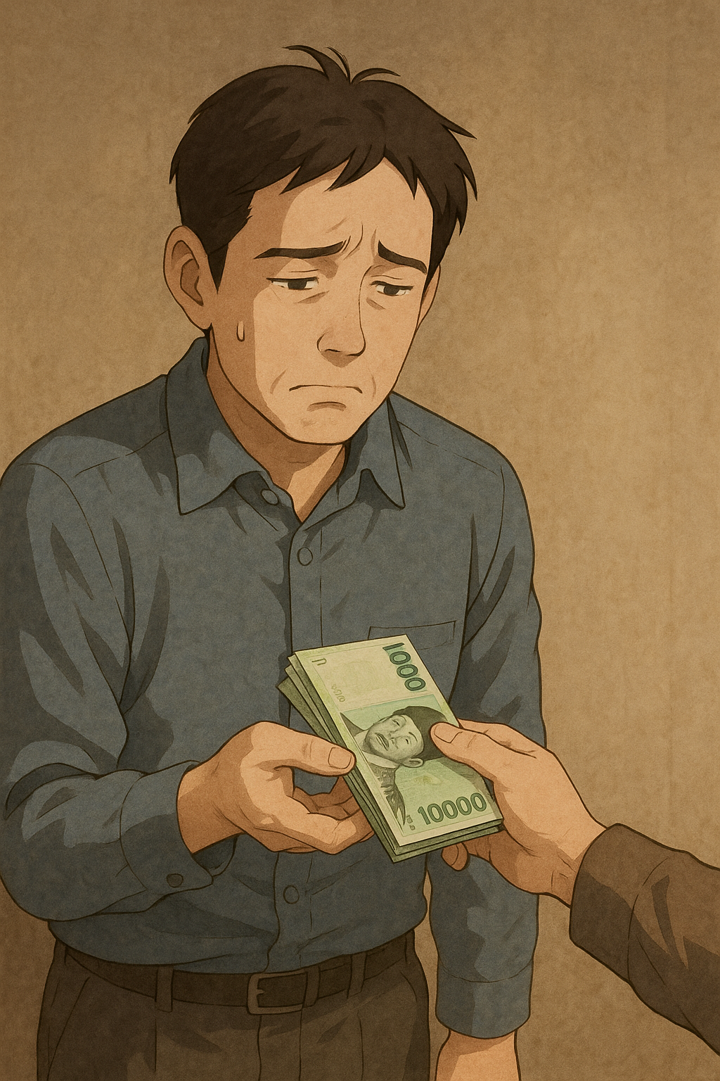 돈을 받고 누구에게 빚지는 기분이 드는 꿈