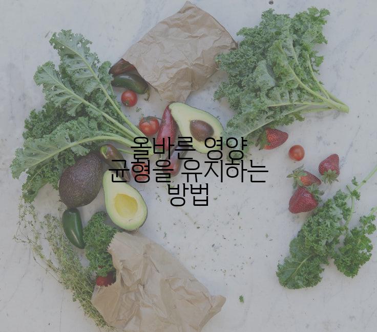올바른 영양 균형을 유지하는 방법
