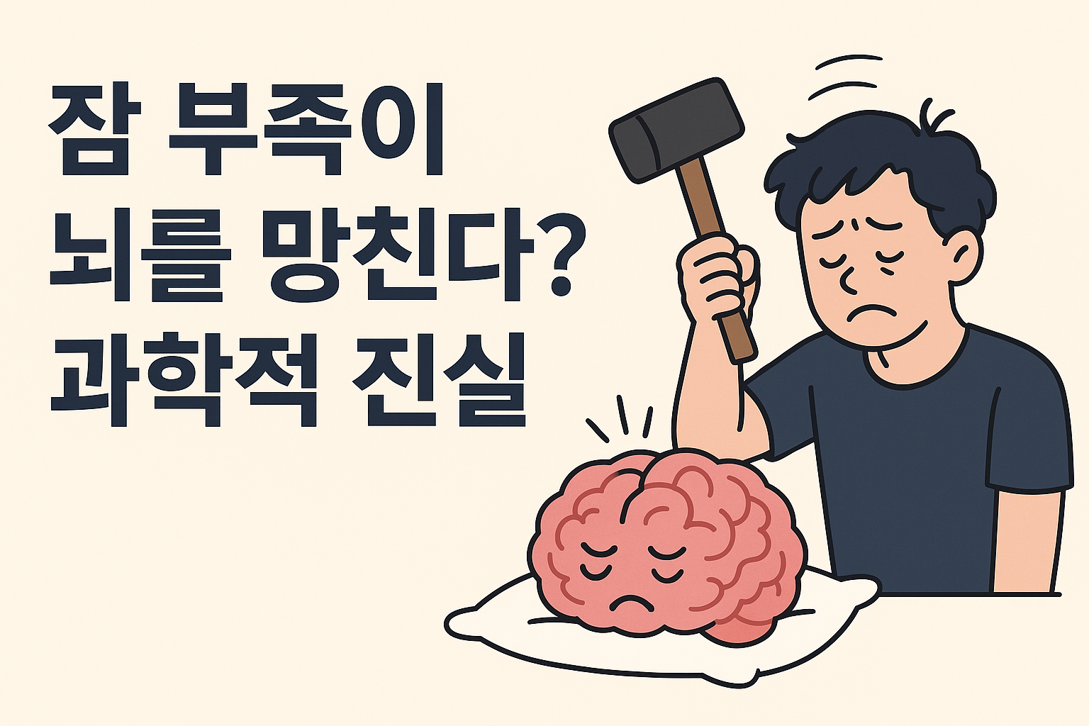잠부족으로 뇌를 망칩니다.