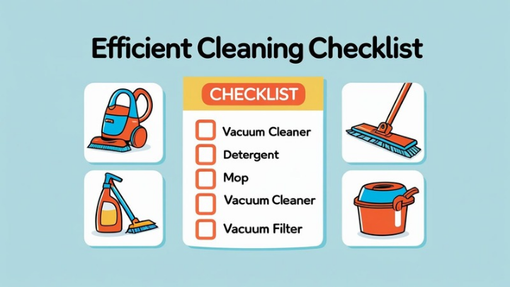 청소 도구와 체크리스트를 통한 효율적인 청소 준비