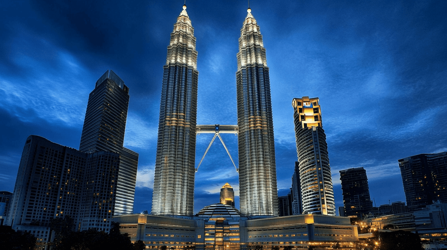 말레이시아 쿠알라룸푸르의 화려한 야경