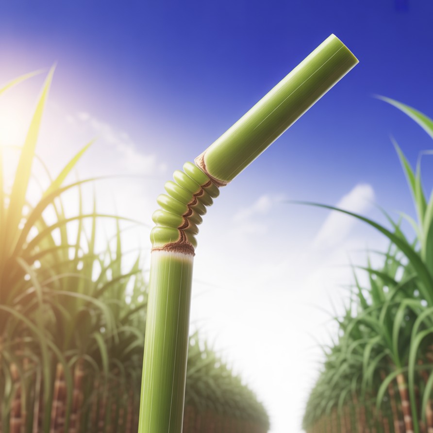 사탕수수를 기반으로 한 식물 유래 소재 플라스틱 빨대