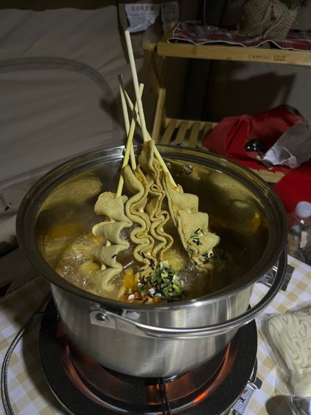 캠핑 음식 김치어묵우동