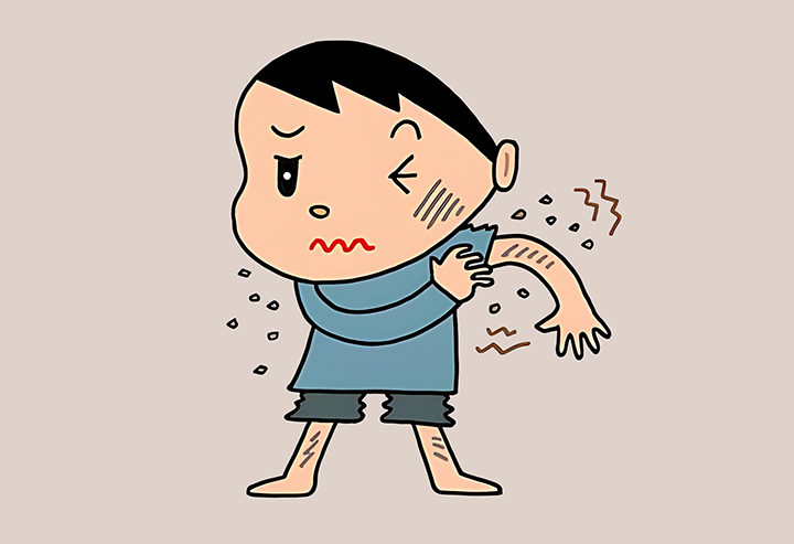 만성-피부-질환으로-고통스러운-남성