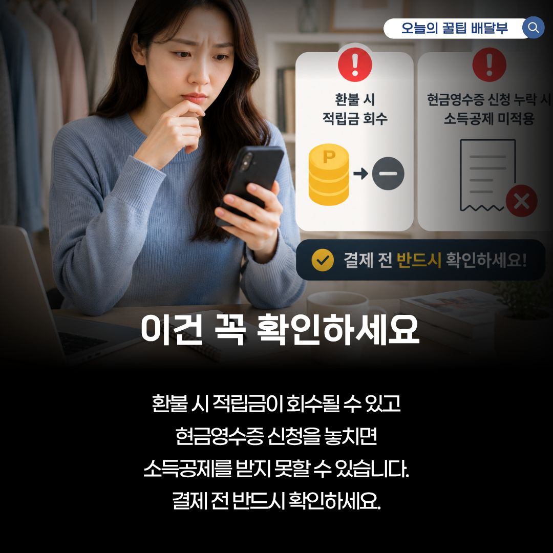 환불시 적립금 회수 요약