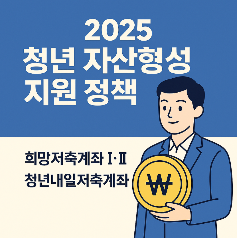 청년 자산형성 지원 정책, 청년내일저축계좌, 희망저축계좌 I, 희망저축계좌 II, 2025 자산형성제도, 정부 저축 지원, 복지로 청년, 자산형성포털