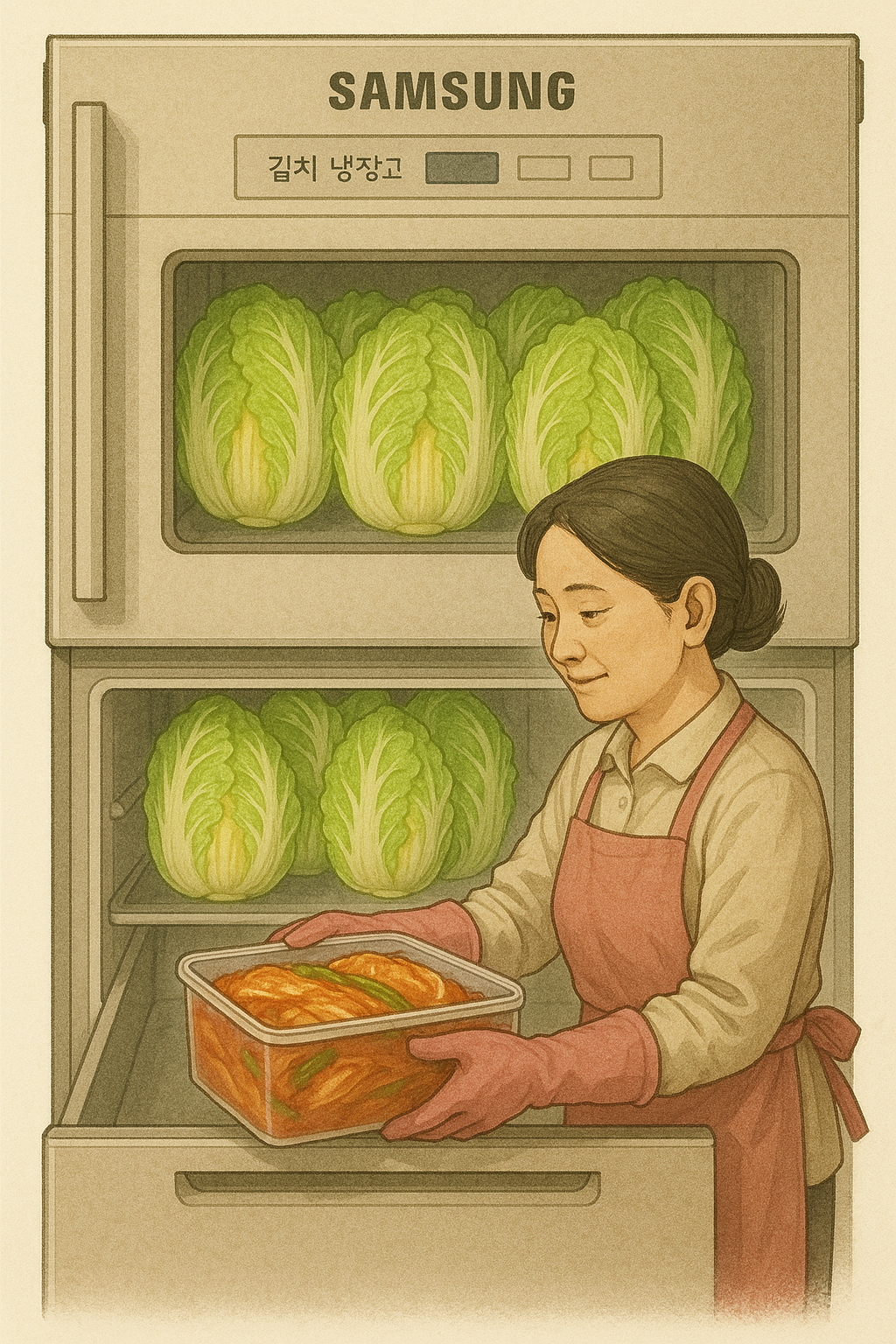 삼성 김치냉장고에 김장김치 보관