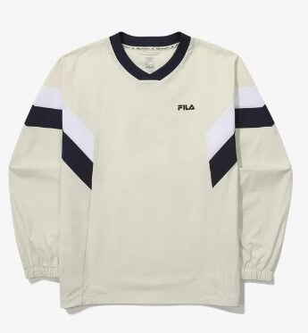 스트레치 브이넥 우븐 맨투맨